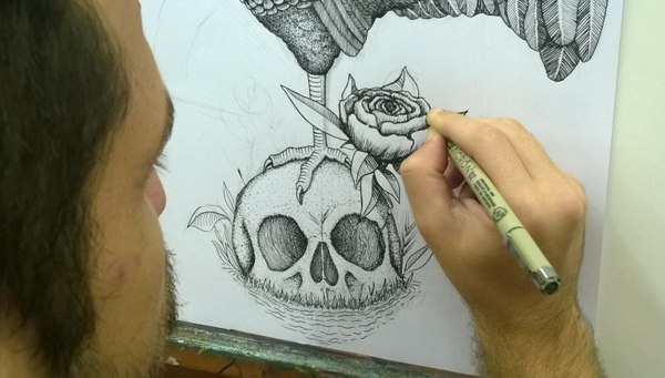 Aula de desenho no Atelier Damy Inforzato Santos